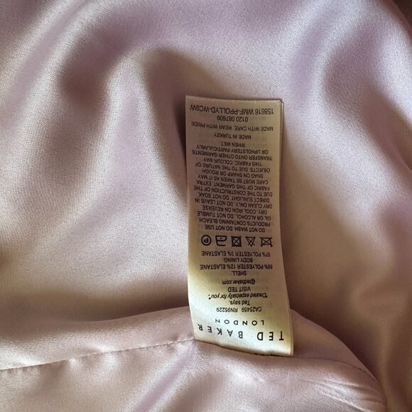 Women's 2 (6) Ted Baker London Magenta Polly Structured Bow Mini Dress Bold Fun - Picture 9 of 11